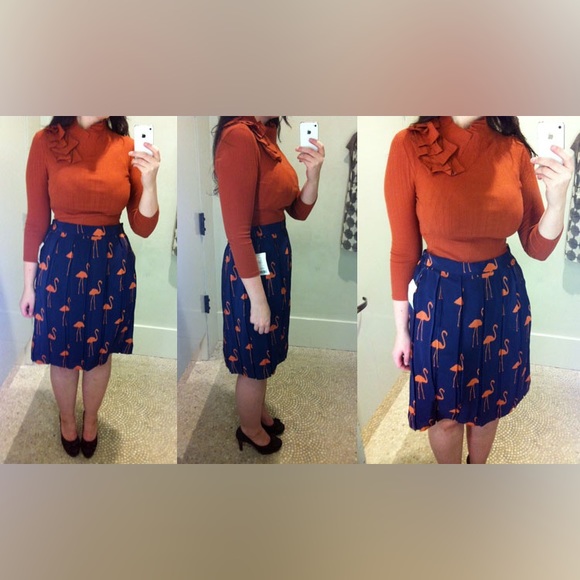 Charlotte Taylor Pink Flamingo Pleated Skirt Anthropologie Stilt Strider - Picture 5 of 8